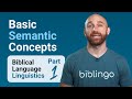 Basic Semantic Concepts (Part 1 of Biblical Language Linguistics)