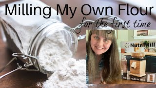 Milling My Own Flour for the FIRST TIME!  NutriMill Harvest Grain Mill Unboxing and Test Run