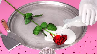 Valentines Day Challenge: making a ROSE to ICE CREAM | Experiment