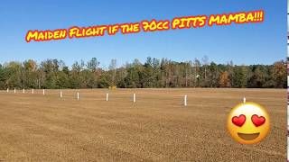 Maiden Flight of the Premier 70cc Pitts Mamba