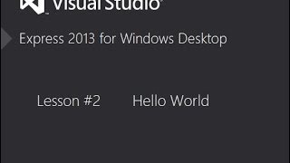Visual Basic 2013 - Hello World