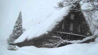 Snow-covered landscape of rural Japan