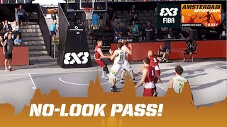 No-look! Ovnik's ridiculous over-the-shoulder pass! - FIBA 3x3 Europe Cup 2017