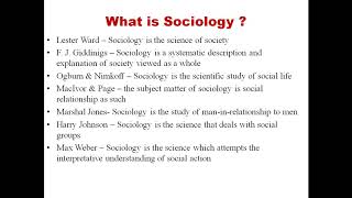 Concept of Sociology(explained in marathi language) - By Dr Sunita Magre