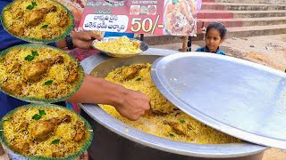 Hardworking Young Boy Selling Unlimited Chicken Dum Biryani 50 rs Only | Amazing Street Food India