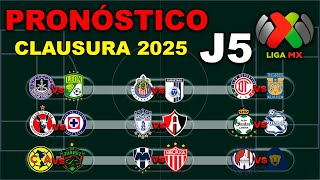 ⚽ El mejor PRONÓSTICO para la JORNADA 5 de la LIGA MX CLAUSURA 2025 | Análisis - Predicción