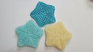 코바늘 수세미/실용적인 별수세미뜨기Crochet star shape dish scrubbie