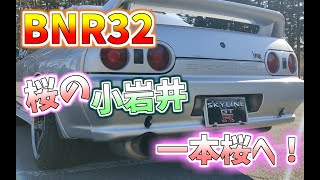 【ドライブBNR32】桜の小岩井農場　一本桜はどうだ！？　桜並木を走る32GT-R