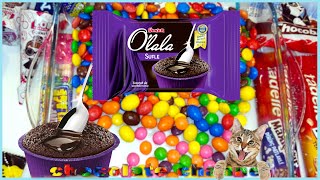 🐈Cute Cat Watching Sweets Unpacking🌈Colorful Candy Land