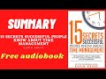 Summary of  15 Secrets Successful People Know About Time Management  By Kevin Kruse