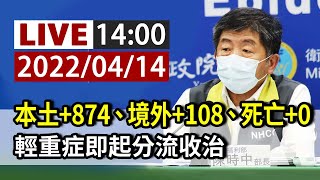 【完整公開】LIVE 本土+874、境外+108、死亡+0  輕重症即起分流收治