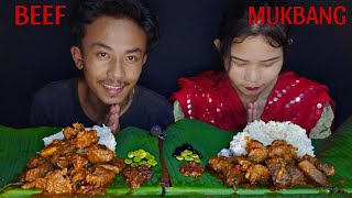 BEEF MUKBANG 🥩🥩🥓🥓||COUPLE MUKBANG