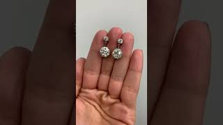 Antique Art Deco Platinum Old European Diamond Diamond Drop Earrings