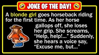 🤣 BEST JOKE OF THE DAY! - A young blonde woman decides to try horseback riding... | Funny Dad Jokes