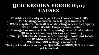 Fix Quickbooks Error H505