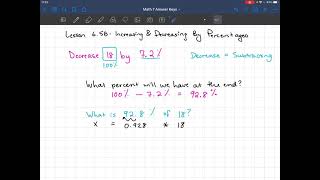 Big Ideas Math 7 - 6.5B - Increasing and Decreasing by Percentages