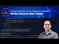 Write Data to the Table - Getting Started With SQL for Application Developers
