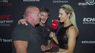 Arnold Allen's brilliant interview with his dad after incredible comeback at UFC Liverpool