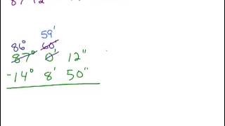 Subtract angles in degrees minutes seconds 2