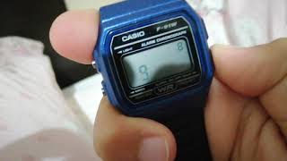 Casio f 91 w mavi kasa alarm ve saat ayarlama