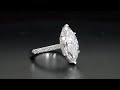 marquise hidden halo cathedral pave diamond engagement ring