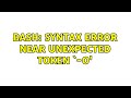 bash: syntax error near unexpected token `-o'