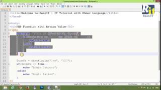 Lesson 6 part 2: PHP Function return value