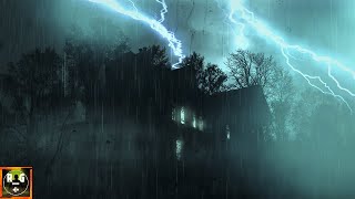 Sleep Well All Night with Heavy Thunderstorm Noises, Downpour Rain, Violent Thunder and Lightning
