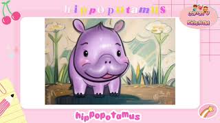 สอนน้องร้องเพลง สัตว์ Animal hippopotamus ฟังเพลงเด็ก เด็กน้อยหัดฟัง หัดร้อง : เพลงเด็กJanaTVkidsnew