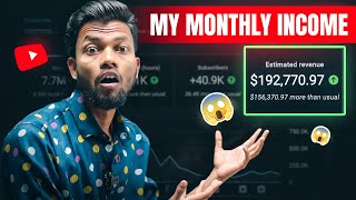My Monthly Youtube Income 1.5 Crore 😱😱 ( $192770 ) || Manoj Dey Earning ?