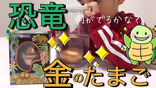 セリア玩具開封「恐竜　金のたまご」恐竜好きな男の子にオススメ。seria購入品紹介。ポケモンやすみっコぐらし、ディズニーなどのキャラクターマスクも復活してたよー！バスボール買いすぎてマスコット地獄