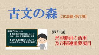 古文の森  文法編   第１期  第９回 形容動詞の活用及び音便