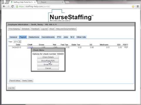 Printing a pay stub from the employee web portal. Printing a pay stub from the employee web portal.