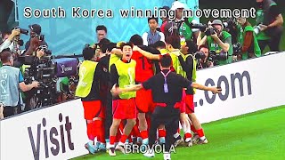 This view of Son reacting to South Korea's game-winning goal @Brovola #southkoreavsportugal #fifa22