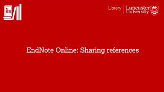 EndNote Online: Sharing references