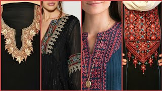 Trendy Fabulous Embroidered Neckline Designs Idea