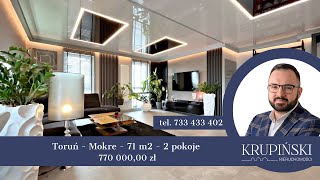 Toruń, Mokre, Apartament Premium, 71m2, 2 POKOJE, I piętro, Winda, Taras, Miejsce Postojowe