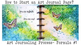 Art Journal for Beginners | How to  Art Journal? |  Starting a blank Page | Formula #1