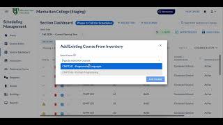 Coursedog Adding Course Sections