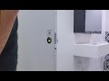 stern’s toilet partition walls with touch free doors with occupancy indicator