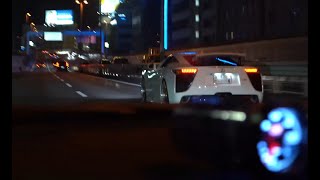 A super loud Lexus LFA on a ride on the C1 and Wangan in tokyo wiith my 300zx