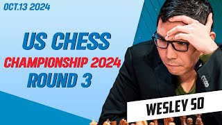 Round 3: Wesley So vs Sam Shankland - U.S. Chess Championships 2024