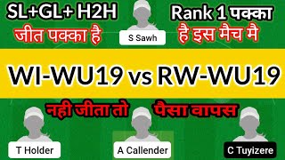 WI-WU19 vs RW-WU19 Dream 11 Prediction | WI-WU19 vs RW-WU19 Dream 11 WI-WU19 vs RW-WU19 Dream11