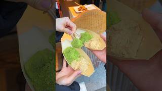 京都で話題のぷるぷるわらび餅！一口サイズで抹茶ときな粉の2種類が楽しめる！#京都グルメ #京都スイーツ #japanesefood