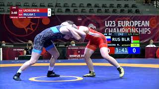 1/4 WW - 62 kg: M. LACHUGINA (RUS) v. T. PAULAVA (BLR)