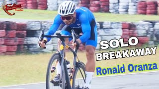 Ronald Oranza of Team NAVY SOLO BREAKAWAY NAGPA Wheelie Pa sa Finish Line