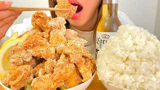 【大食い】唐揚げとビールが幸せな晩ごはん【飯テロ】