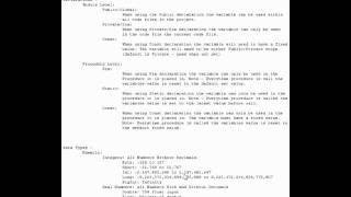 Visual Basic - Declarations & Data Types