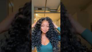 Outre AIRTIED Dominican curly lacefront color 1B! Human Hair blend!  #wigs #lacefrontwig #outre #fyp