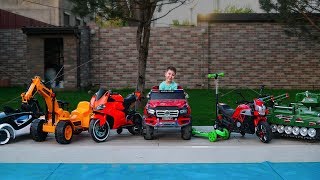 Tema ride on Power Wheels Cars Collection and Learn colors with cars